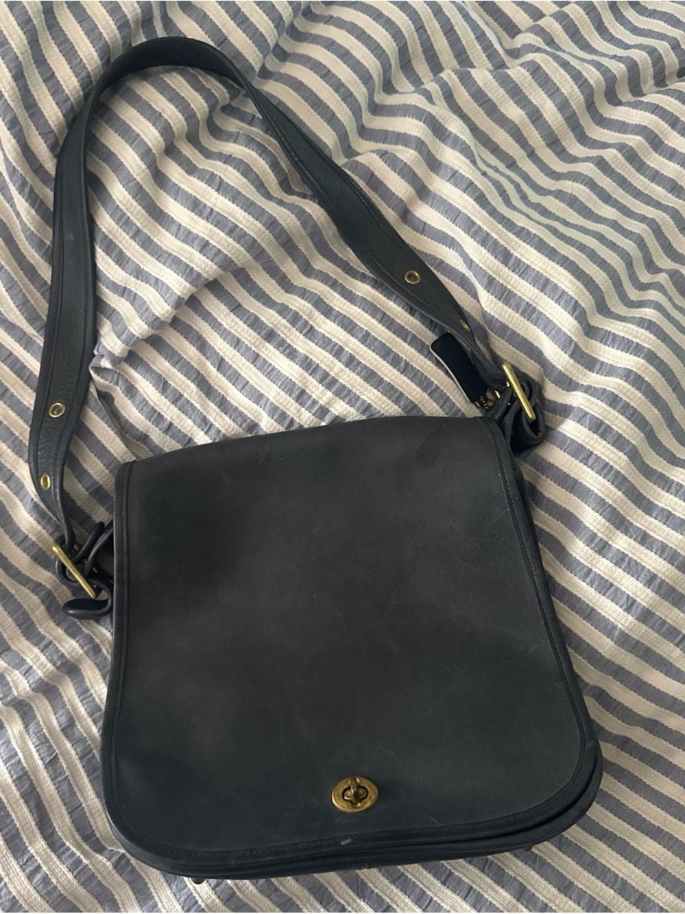 Coach Black Leather “Stewardess Bag”